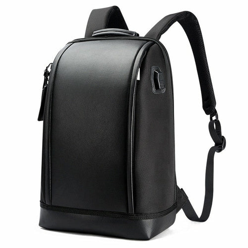 Everyday black backpack — straps and back panel