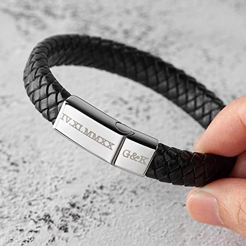 Personalized Roman numeral bracelet in gift box