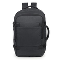 45L expandable black travel backpack with laptop compartment