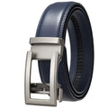 Vander Prestige leather dress belt with brushed-metal buckle